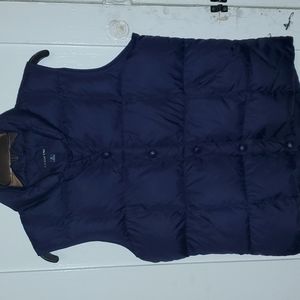 Lands End womens navy blue puffy vest size S 6-8